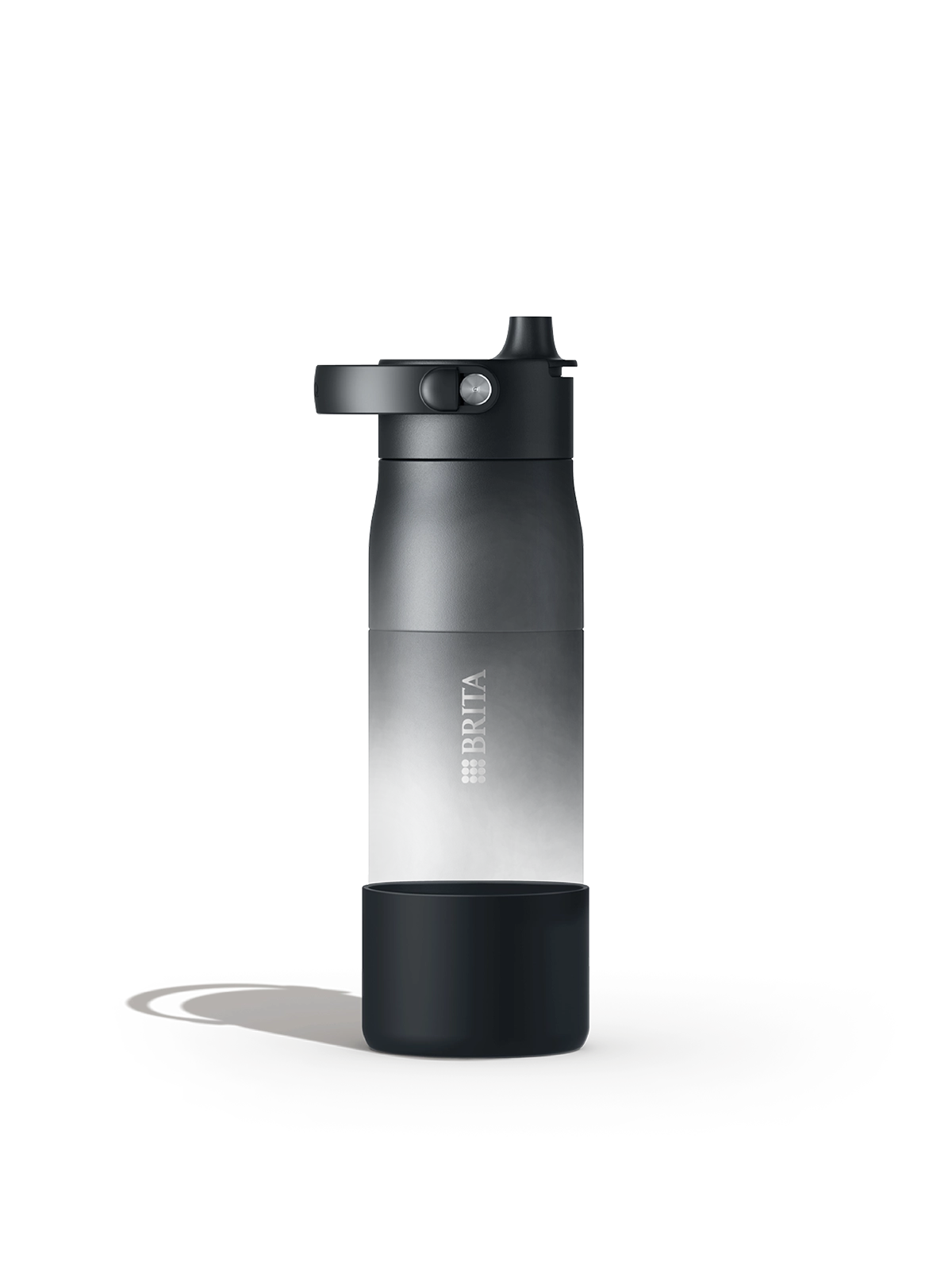 Black silicone boot for BRITA LARQ water bottle.