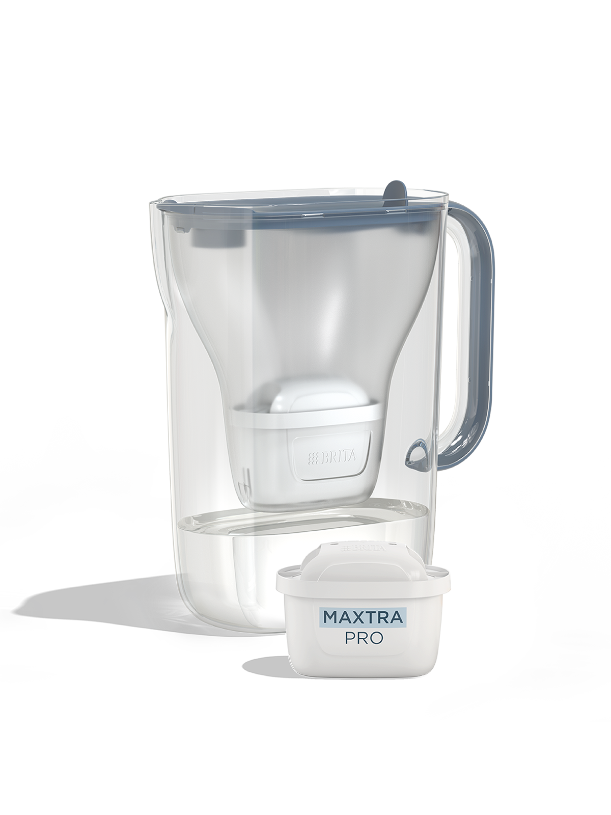 BRITA Style Essential in blue with a MAXTRA PRO filter cartridge.