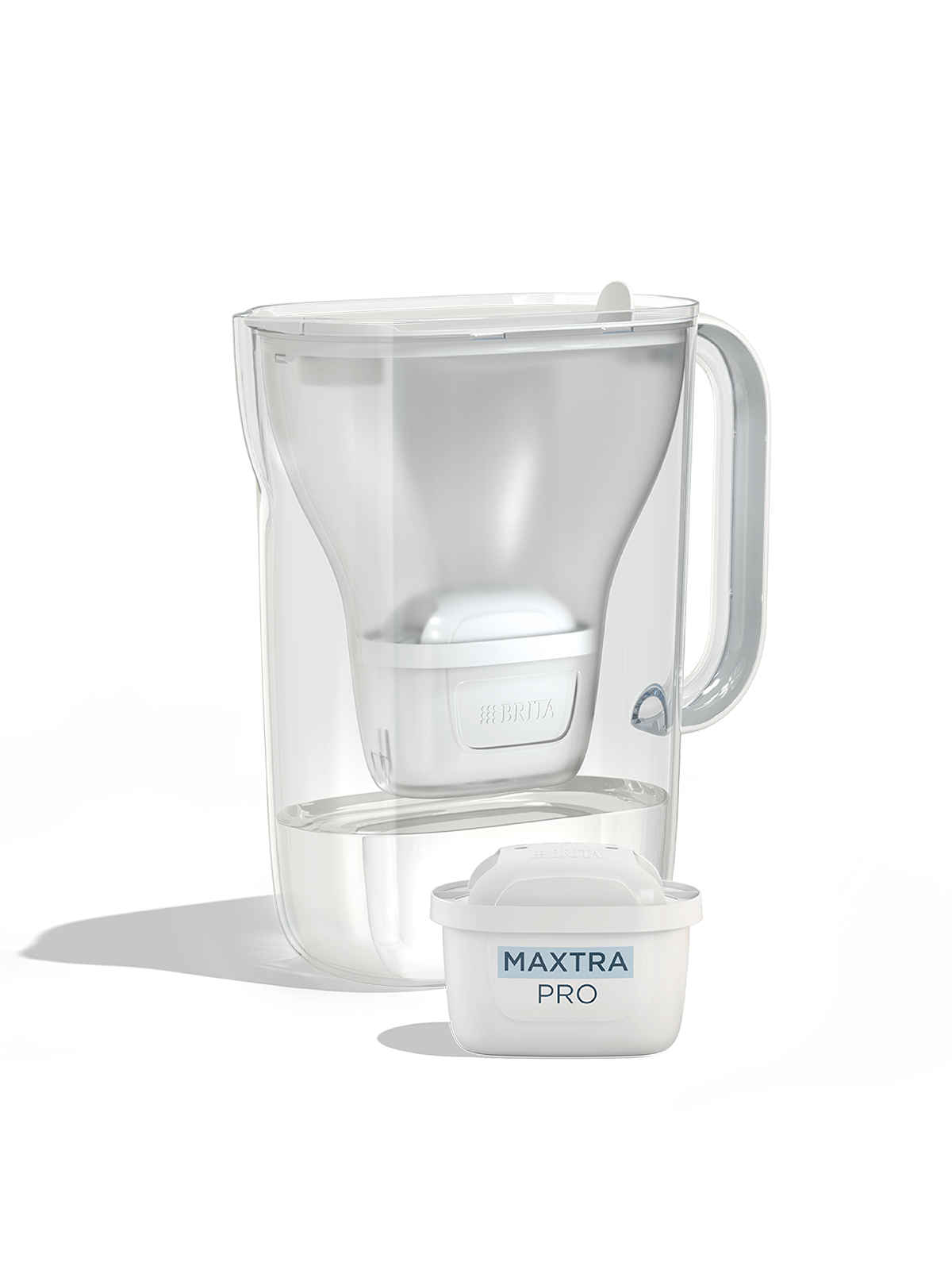 BRITA Style Essential in white with a MAXTRA PRO filter cartridge.
