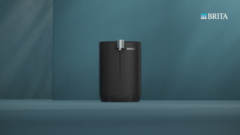 Water dispenser for hot water shown from multiple angles